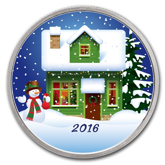 1 oz Silver Colorized Round - APMEX (Cozy Christmas Night) 1 oz Silver Colorized Round - APMEX (Cozy Christmas Night)
